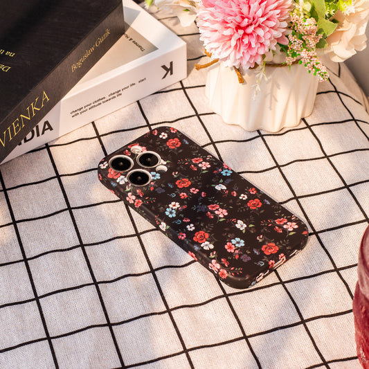 Flower Phone Case fro iPhone 14 Pro-Black